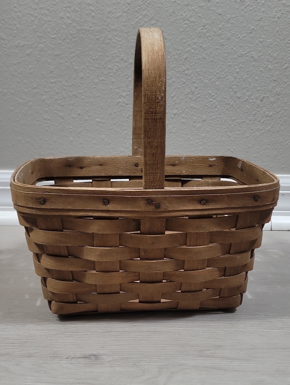 Vintage Longaberger Candle Basket Handwoven Maple Wood USA Cottagecore Farmhouse